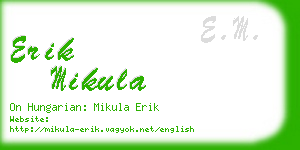 erik mikula business card